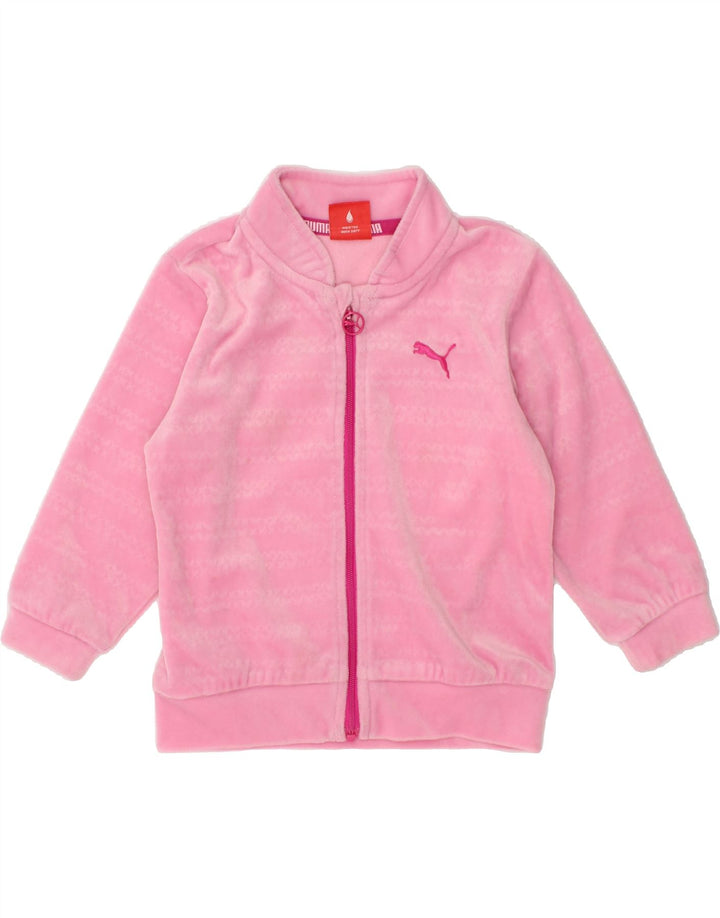 PUMA Baby Girls Fleece Jacket 6-9 Months Pink Polyester Vintage Puma and Second-Hand Puma from Messina Hembry 