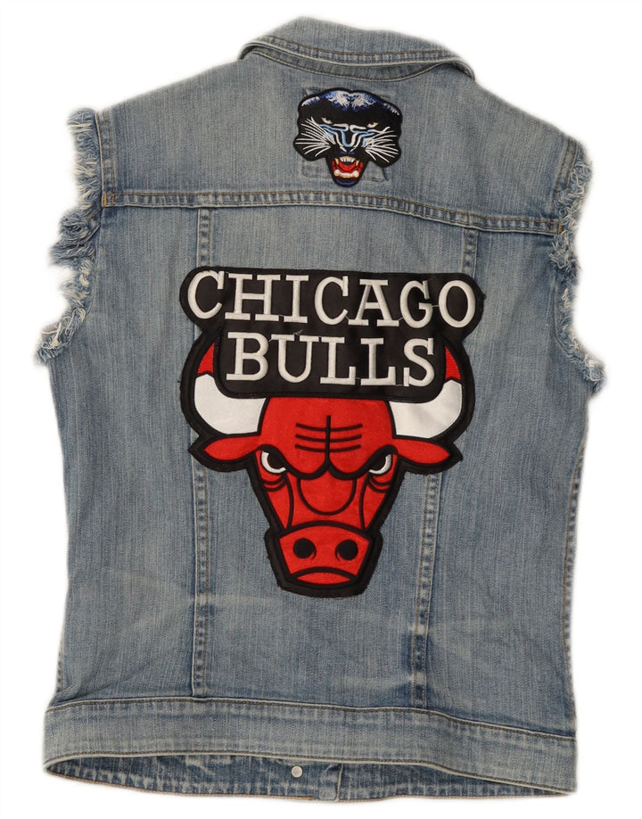 ESPRIT Damen Chicago Bulls Graphic Denim Gilet UK 12 Mittelblaue Baumwolle