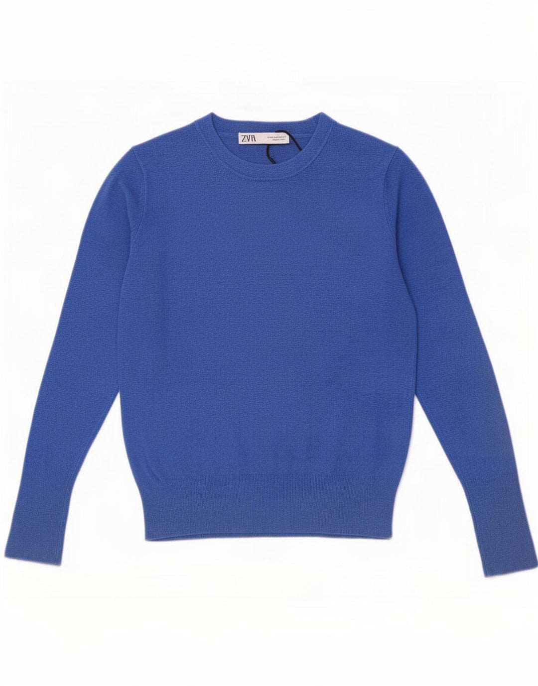 Zara Damen-Pullover mit U-Boot-Ausschnitt, UK 12, mittelblaue Viskose