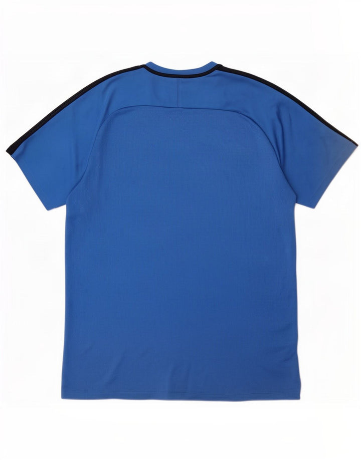 Nike Herren Dri Fit T-Shirt Top XL Blaues Colourblock-Polyester