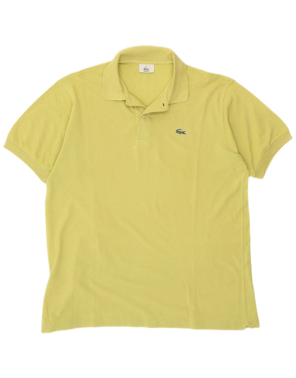 Lacoste Herren-Poloshirt, Größe 5, groß, gelbe Baumwolle