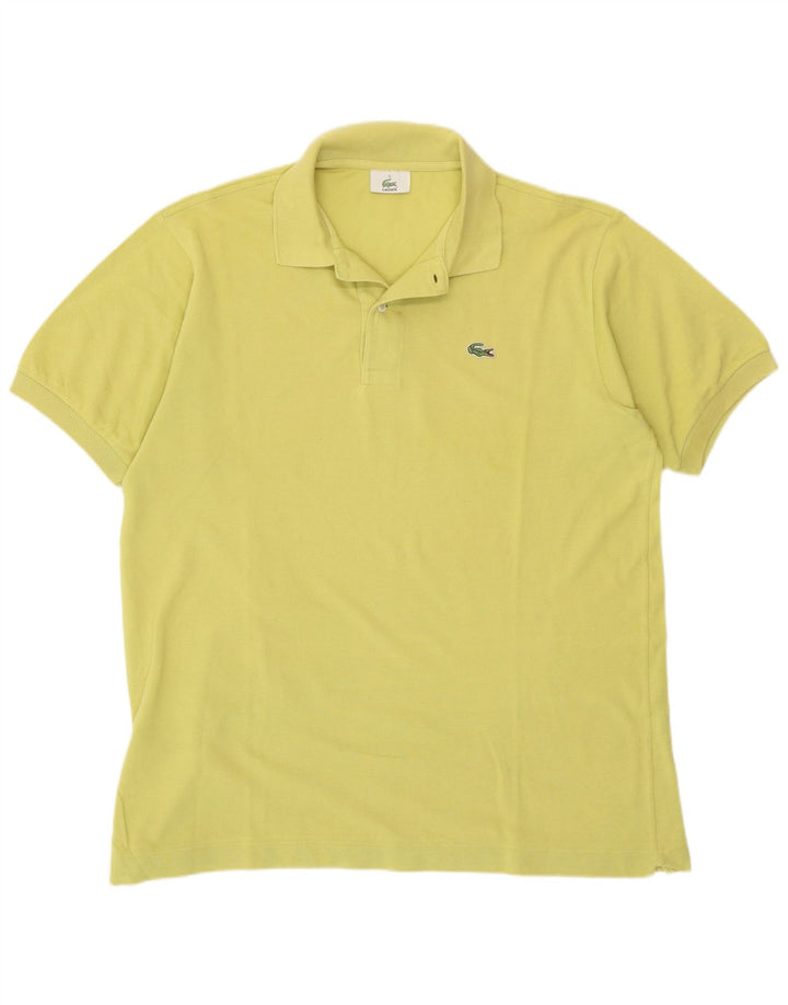 Lacoste Herren-Poloshirt, Größe 5, groß, gelbe Baumwolle