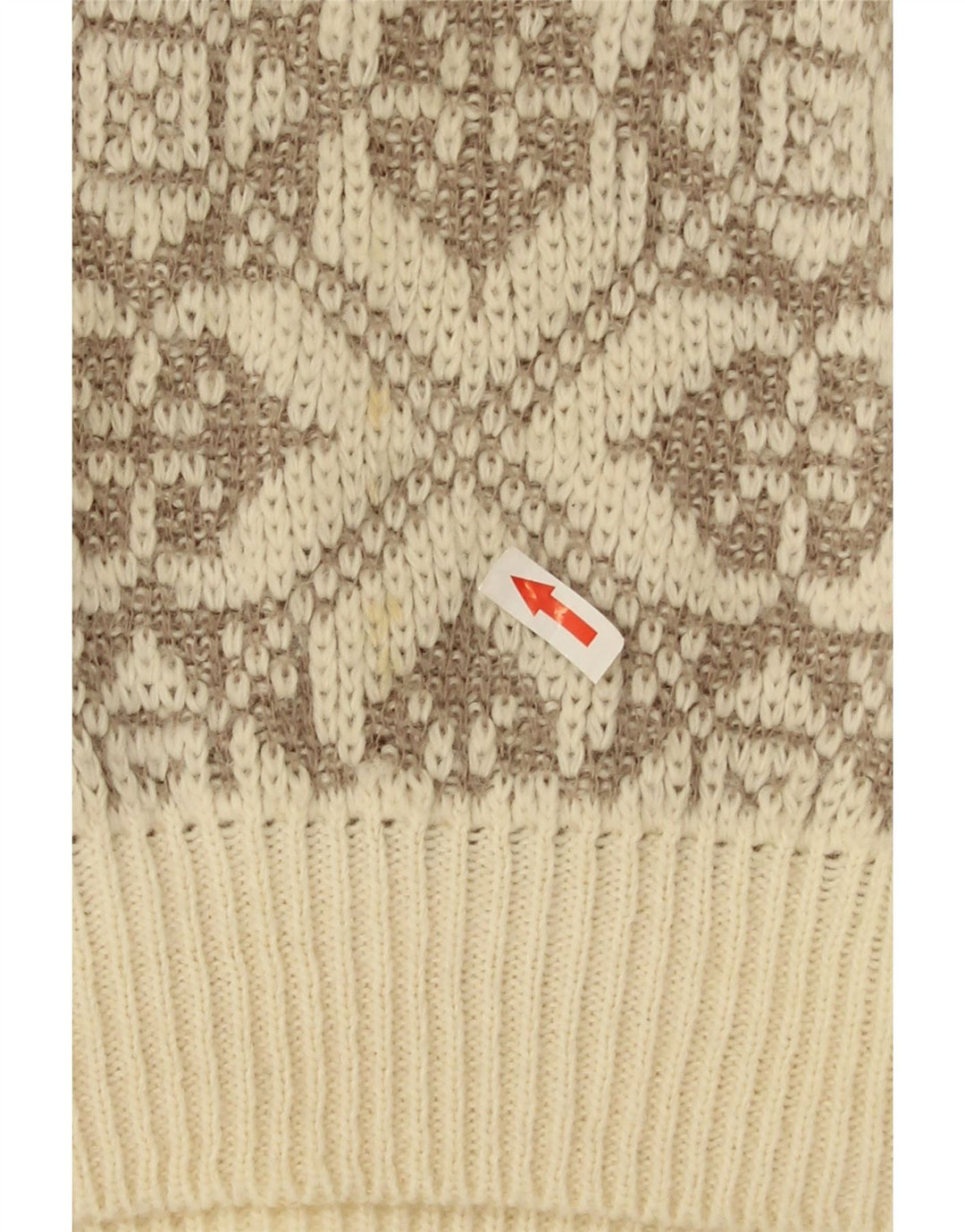 Ciao Herren-Pullover mit Rundhalsausschnitt, XL, beige, geometrische Wolle