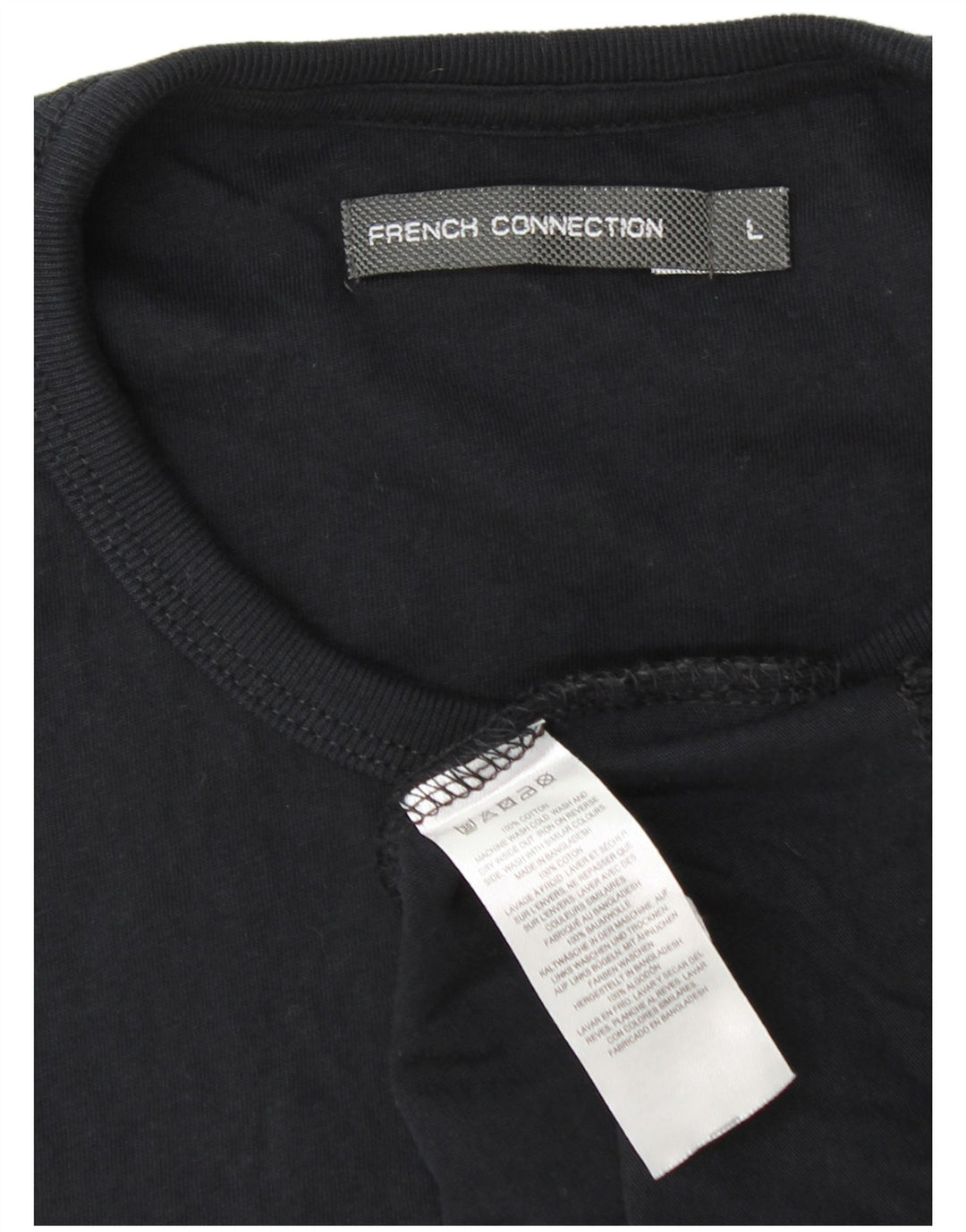 FRENCH CONNECTION Damen T-Shirt Top UK 16 Large Schwarz Baumwolle