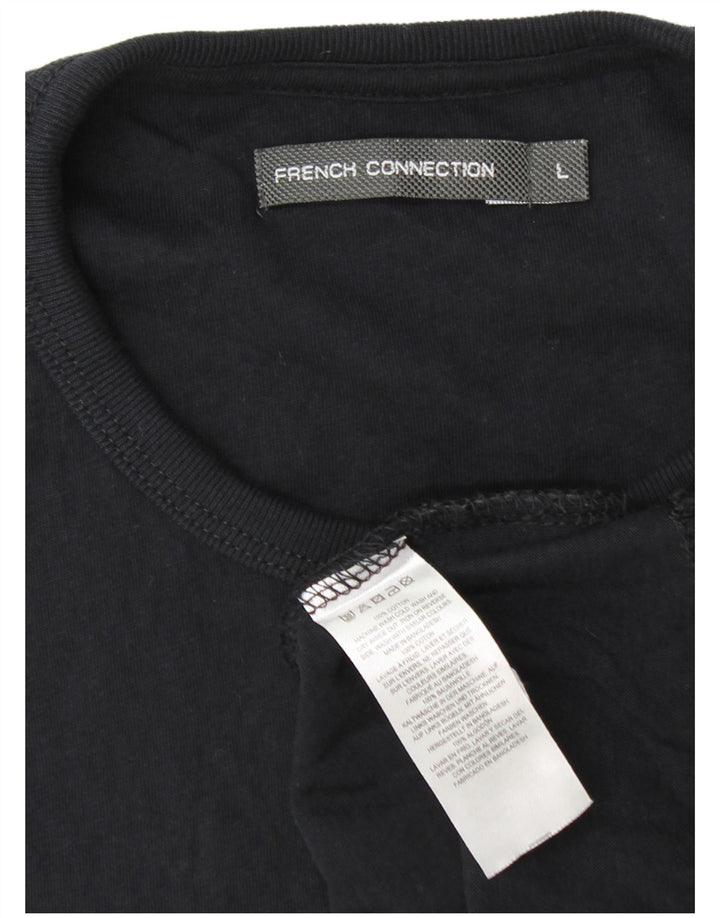 FRENCH CONNECTION Damen T-Shirt Top UK 16 Large Schwarz Baumwolle
