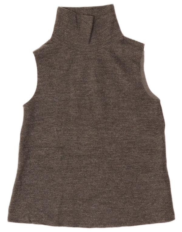 Zara Damen Weste Top UK 12 Mittelgraue Baumwolle
