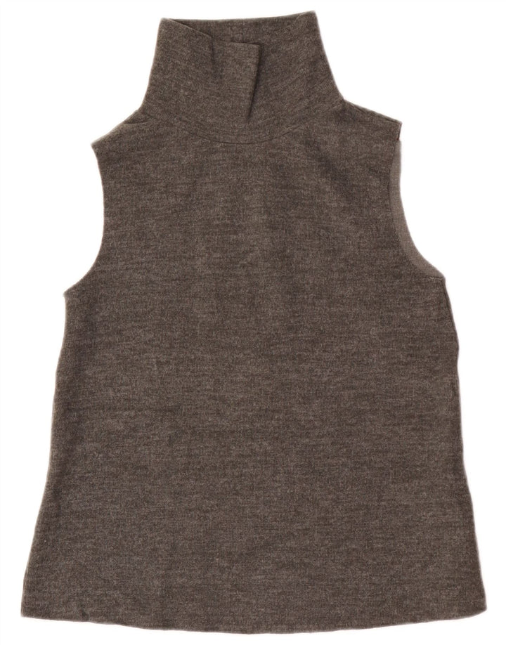 Zara Damen Weste Top UK 12 Mittelgraue Baumwolle