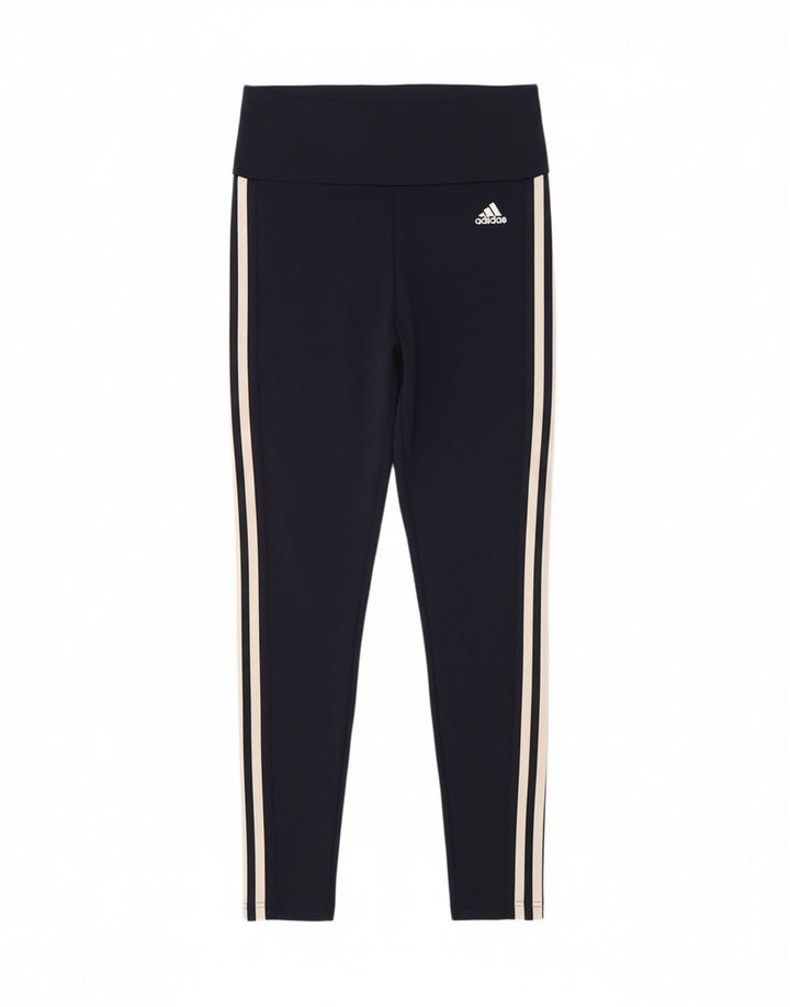 ADIDAS Womens Aeroready Leggings UK 8/10 Small  Navy Blue Polyester