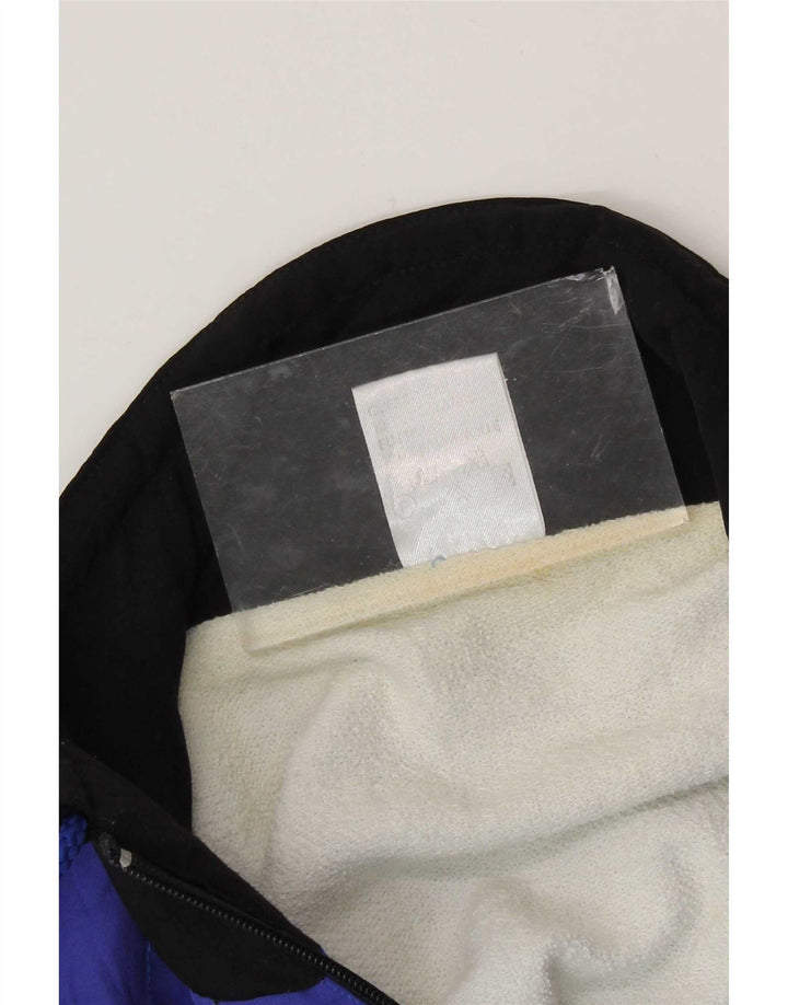Vintage Herren-Trainingsanzug mit grafischem Oberteil, Mittelblaues Patchwork-Polyamid