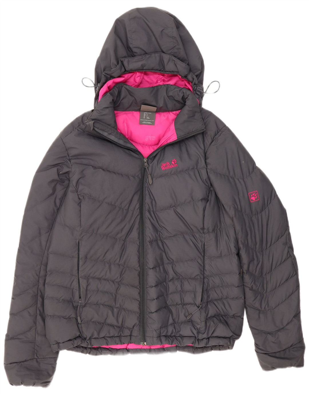 Jack Wolfskin Damen Standard-Kapuzenpolsterjacke UK 16 Large Grau