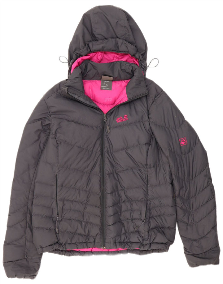 Jack Wolfskin Damen Standard-Kapuzenpolsterjacke UK 16 Large Grau