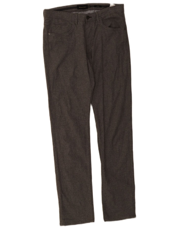 Massimo Dutti Herren Slim Fit Freizeithose EU 38 Small W30 L32 Grau Baumwolle