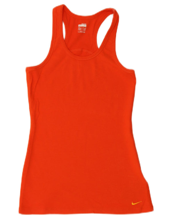 Nike Damen Weste Top UK 8/10 Small Orange Baumwolle Sport