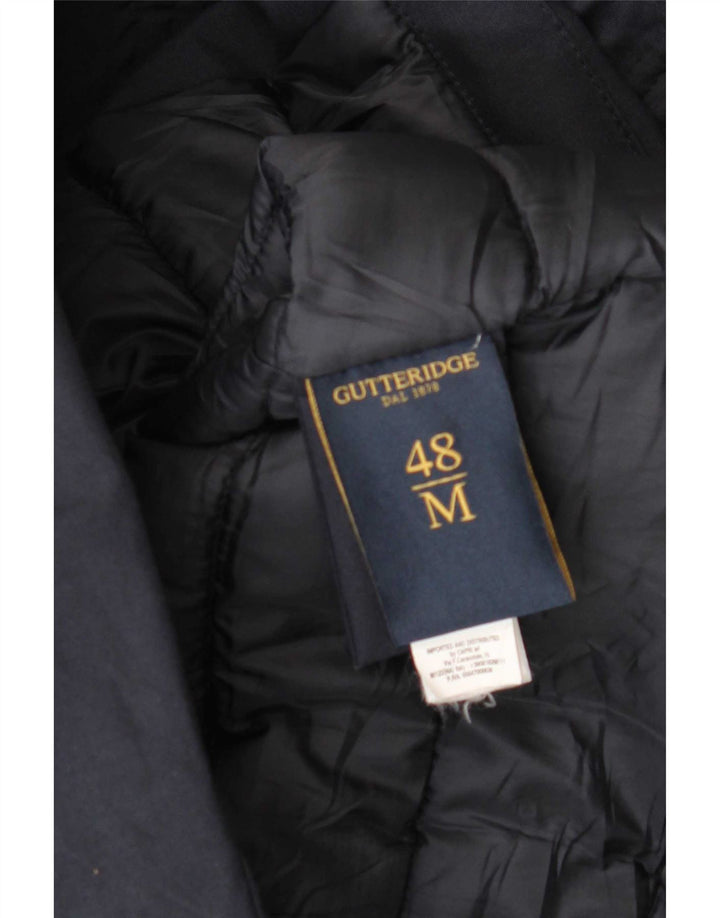 Gutteridge Wattierter Herrenmantel mit Kapuze IT 48 Mittelmarineblaues Polyester