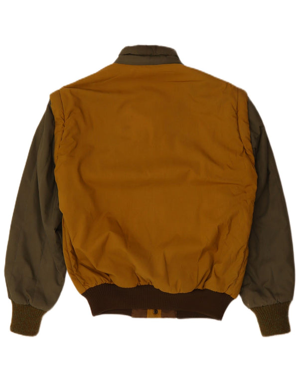 FACIBA Herren Bomberjacke UK 38 Mittelgelbe Colourblock-Baumwolle