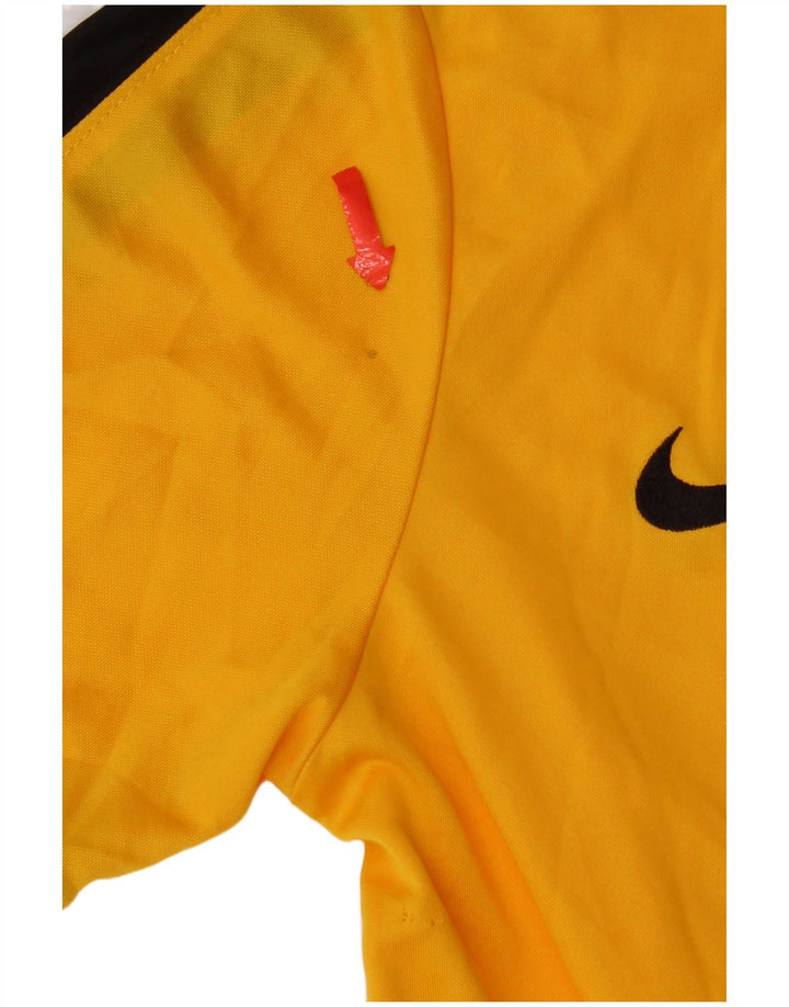 Nike Herren Dri Fit T-Shirt-Oberteil Mittelgelbes Farbblock-Polyester