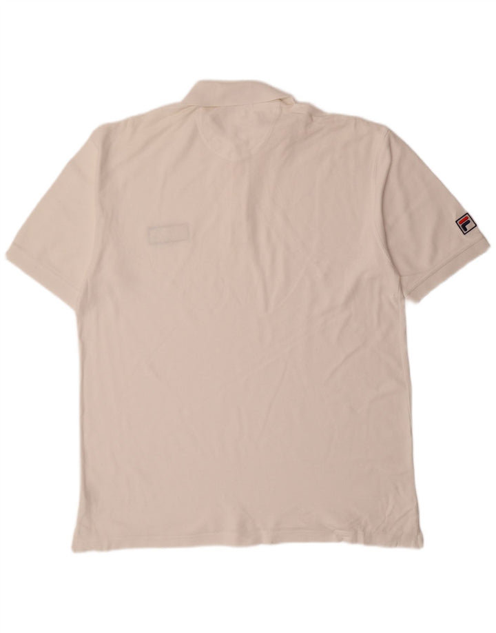FILA Mens Polo Shirt IT 52/54 Large White Cotton