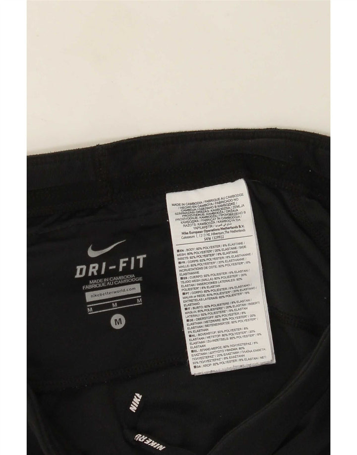 Nike Damen Dri Fit Capri Leggings UK 12 Medium Schwarz Polyester