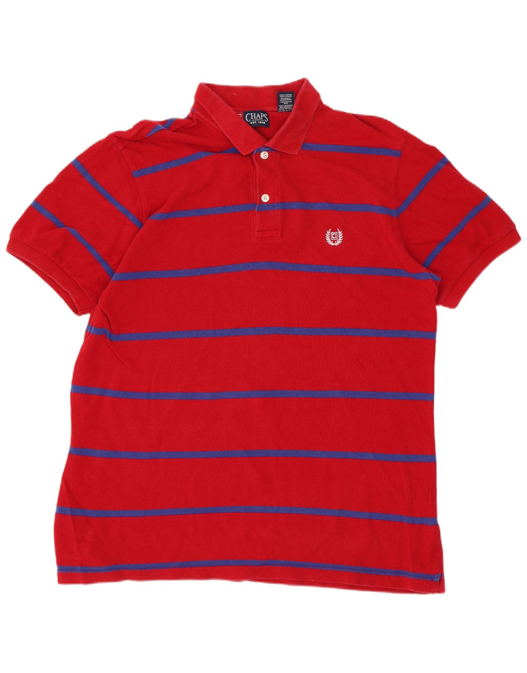 Chaps Herren-Poloshirt aus mittelroter, gestreifter Baumwolle