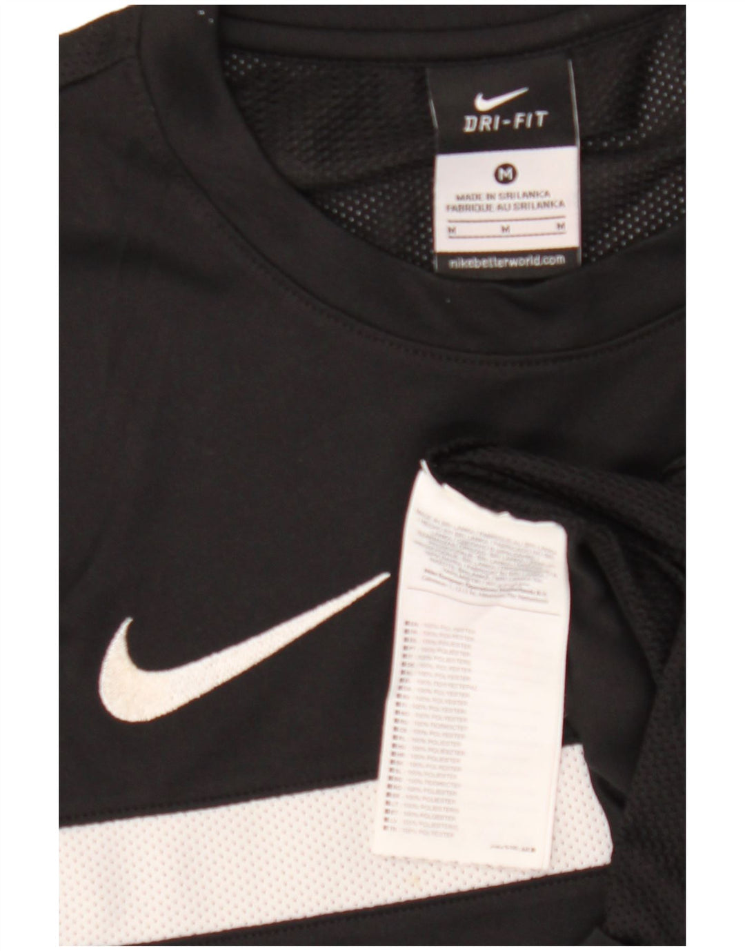 Nike Herren T-Shirt Top Medium Schwarz Colourblock Polyester