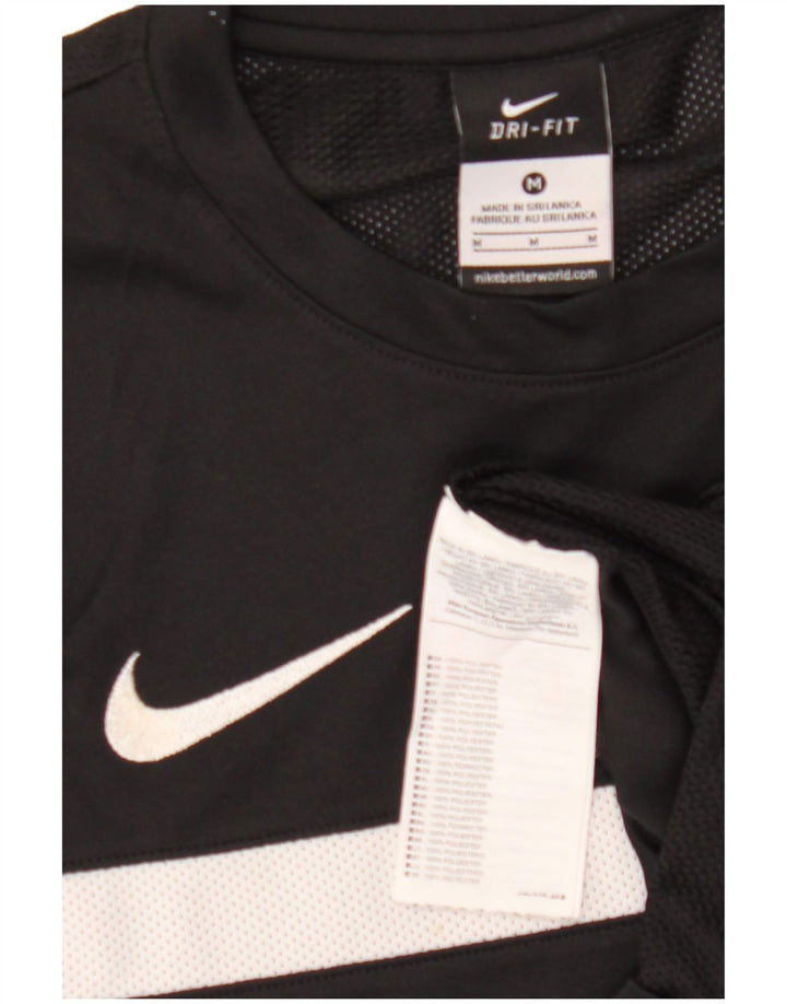 Nike Herren T-Shirt Top Medium Schwarz Colourblock Polyester