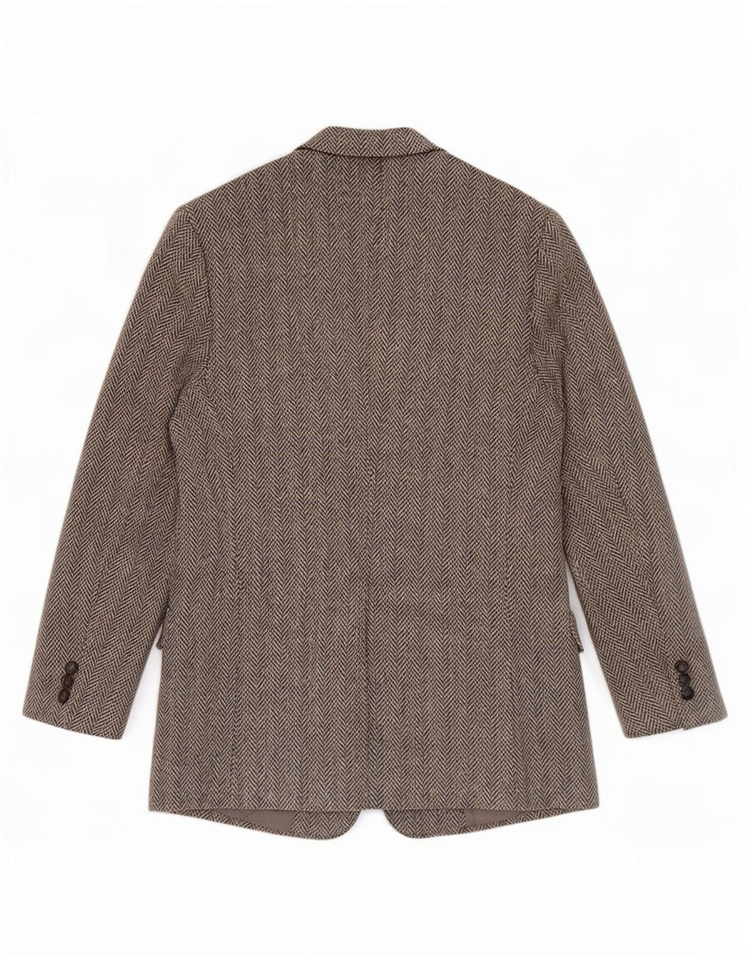 Harris Tweed Herren-Blazer mit normaler Passform, UK 42, mittelgrau, Fischgrätenmuster