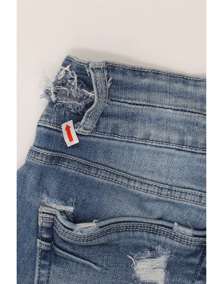 BKE Damen Payton Mid Rise Distressed Skinny Jeans W29 L26 Blaue Baumwolle