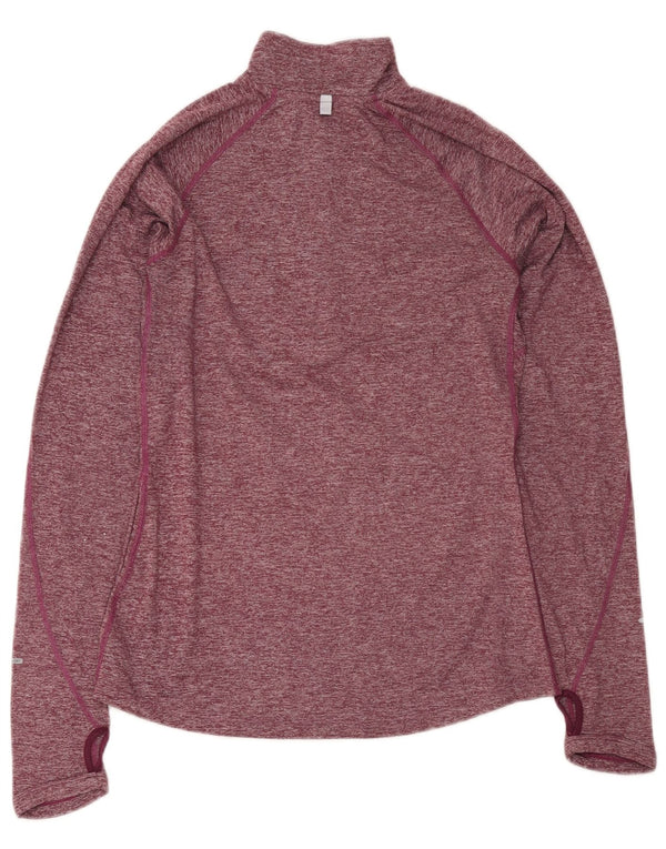 Nike Dri Fit Pullover-Trainingsanzugoberteil für Damen, UK 10, Größe S, Burgunderrot gefleckt