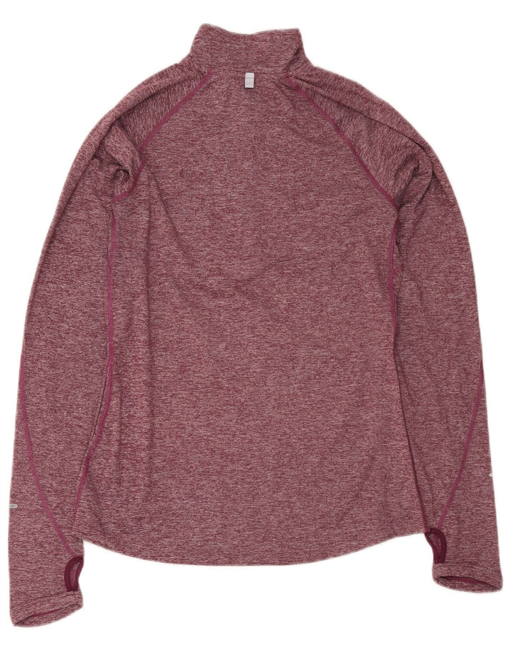Nike Dri Fit Pullover-Trainingsanzugoberteil für Damen, UK 10, Größe S, Burgunderrot gefleckt