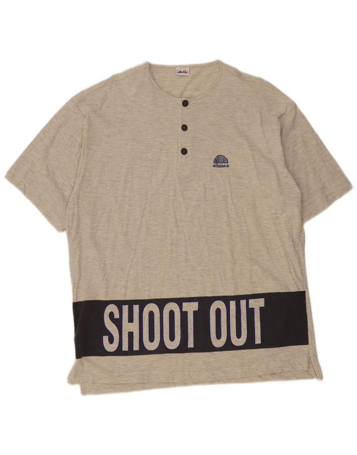 Ellesse Herren Grafik-T-Shirt-Oberteil XL Grau Farbblock