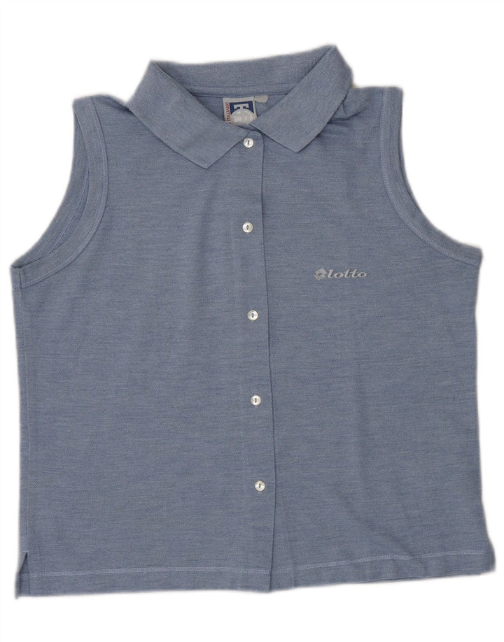 LOTTO Damen Crop ärmellose Hemdbluse UK 10 Small Blau Polyester