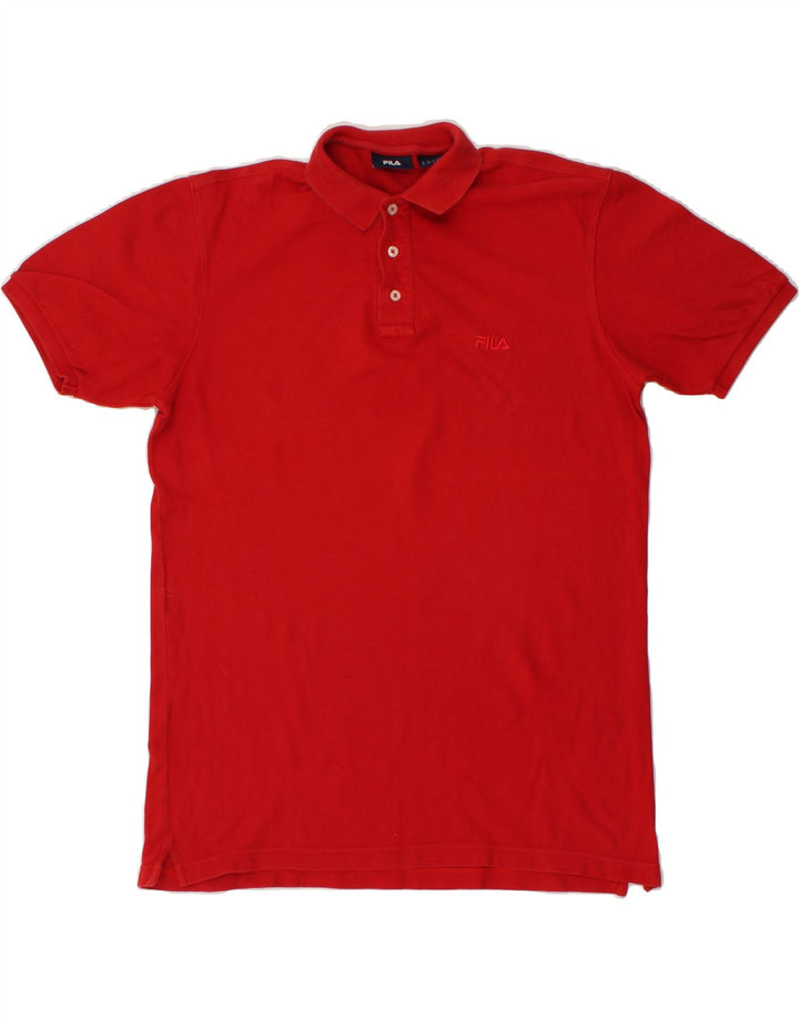 FILA Mens Polo Shirt Medium Red Cotton Vintage Fila and Second-Hand Fila from Messina Hembry 