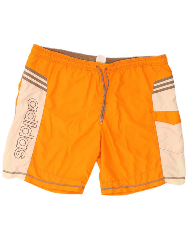 Adidas Herren Badeshorts mit Grafik, 2XL, Orange, Colourblock-Polyester