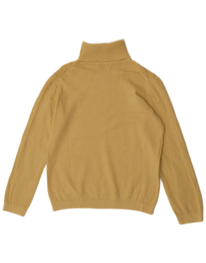 Benetton Damen-Pullover mit Rollkragen, Gr. 10, Größe S, Viskose, Gelb