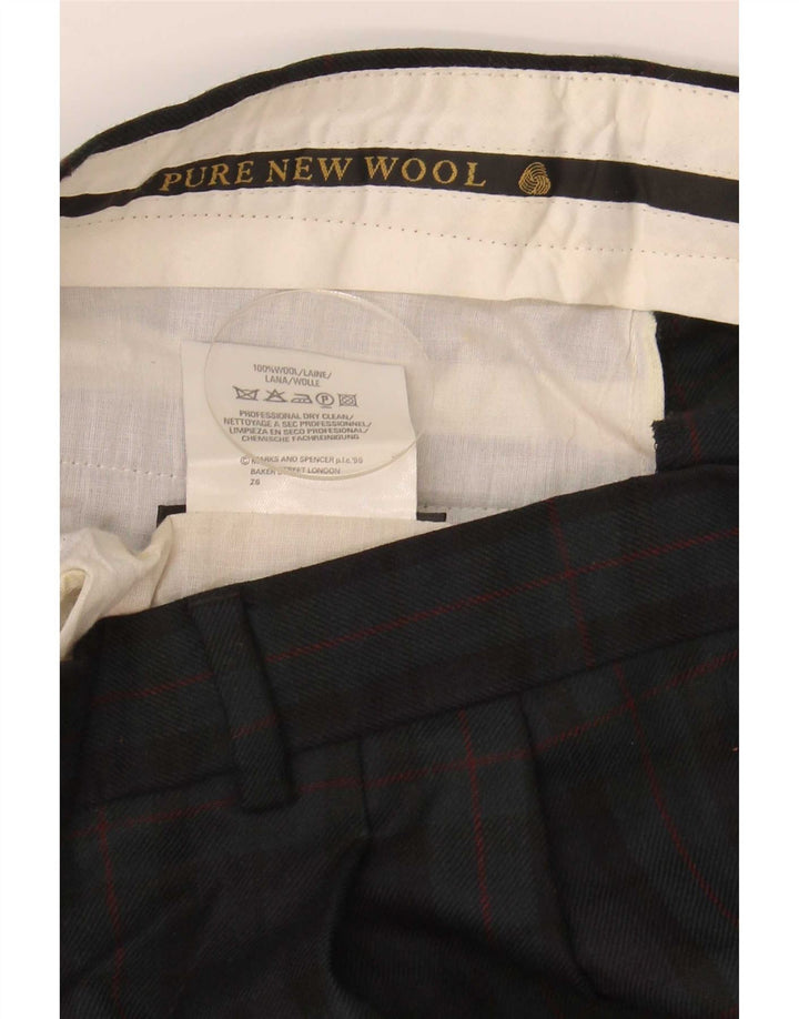 Marks & Spencer Herren-Anzughose, schmal zulaufend, W32 L29, Marineblau kariert