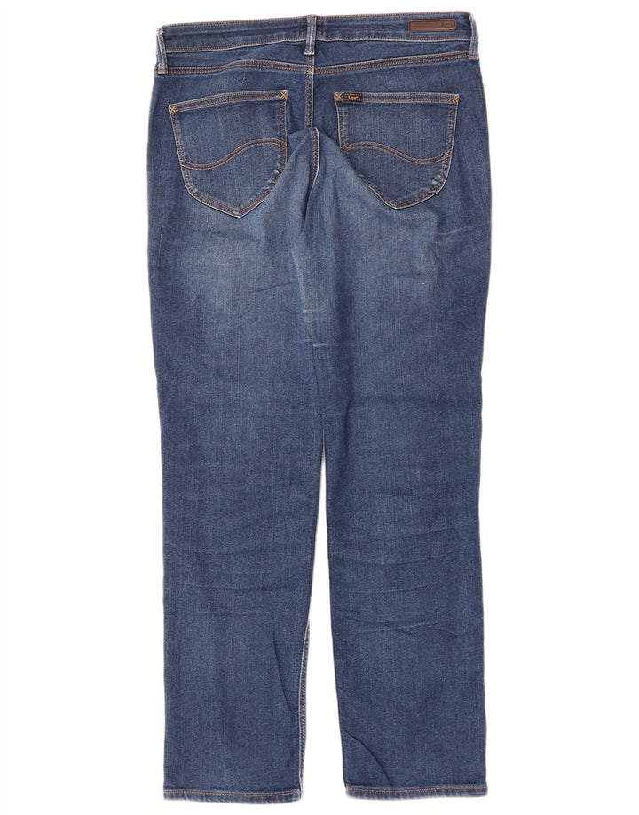 Lee Damen Marion Straight Jeans W31 L28 Blaue Baumwolle