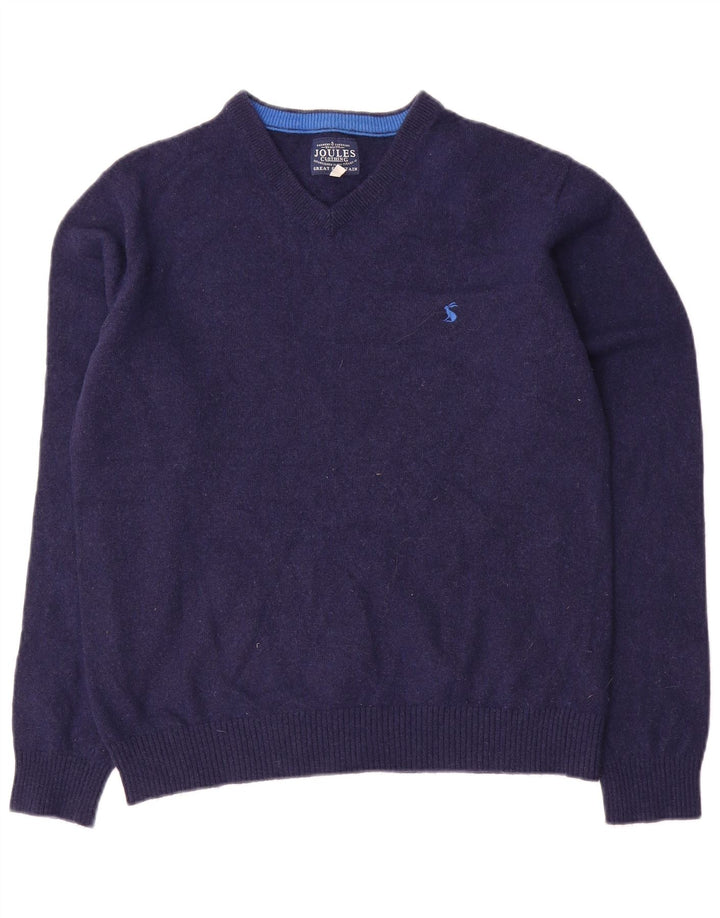 Joules Herren-Pullover mit V-Ausschnitt, mittelmarineblaue Wolle