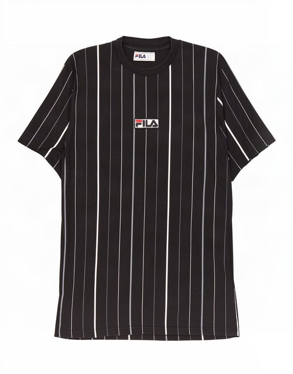 Fila Herren T-Shirt Top Small schwarz gestreift aus Baumwolle