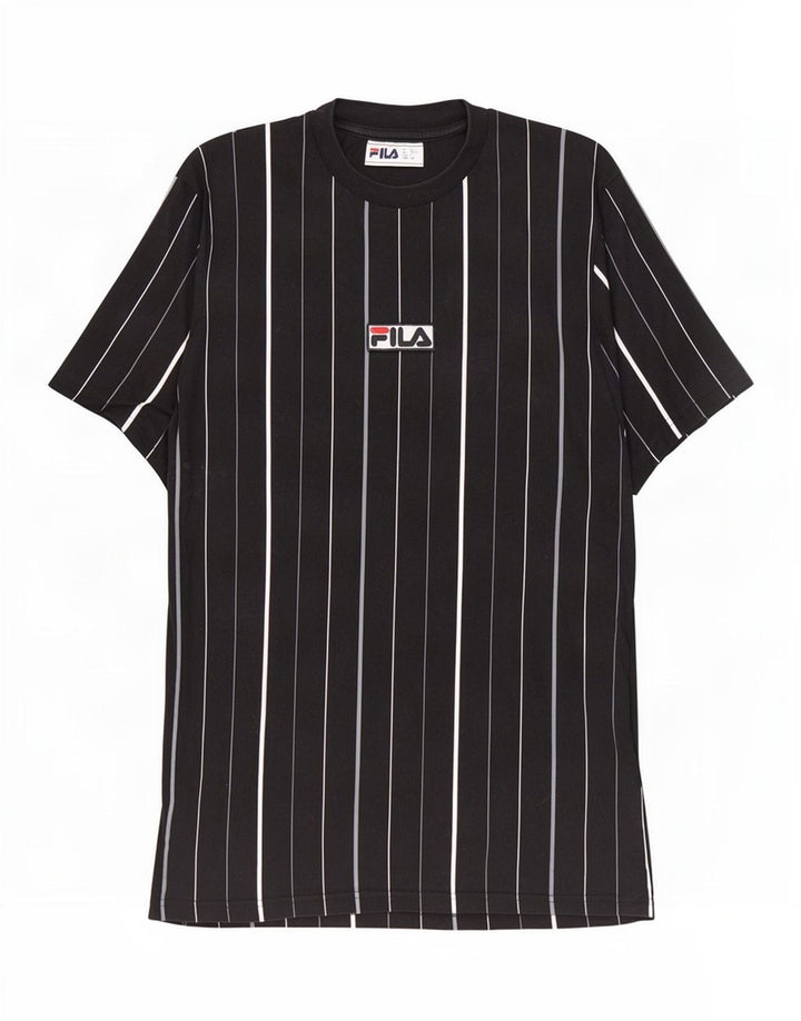 Fila Herren T-Shirt Top Small schwarz gestreift aus Baumwolle