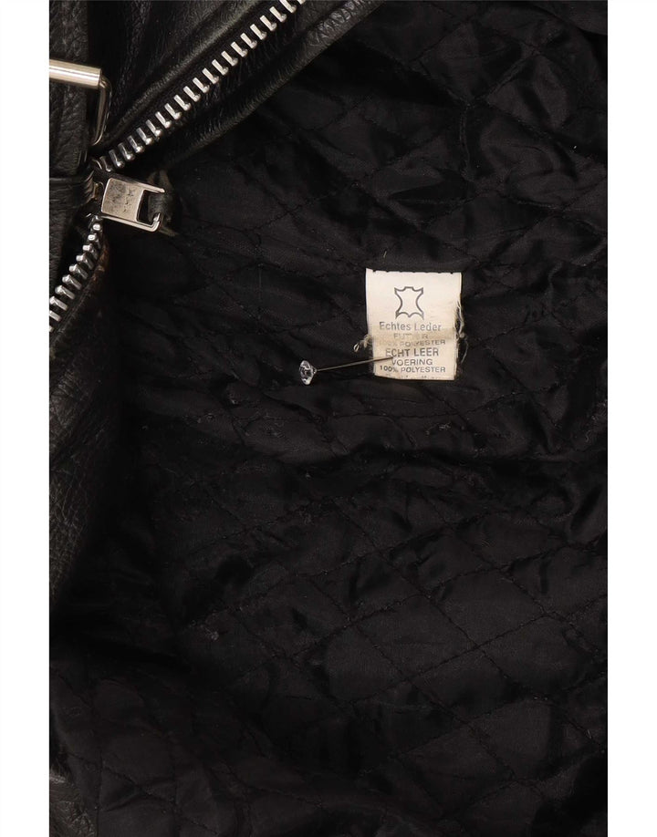 Vintage Herren Leder Bikerjacke UK 38 Medium Schwarz
