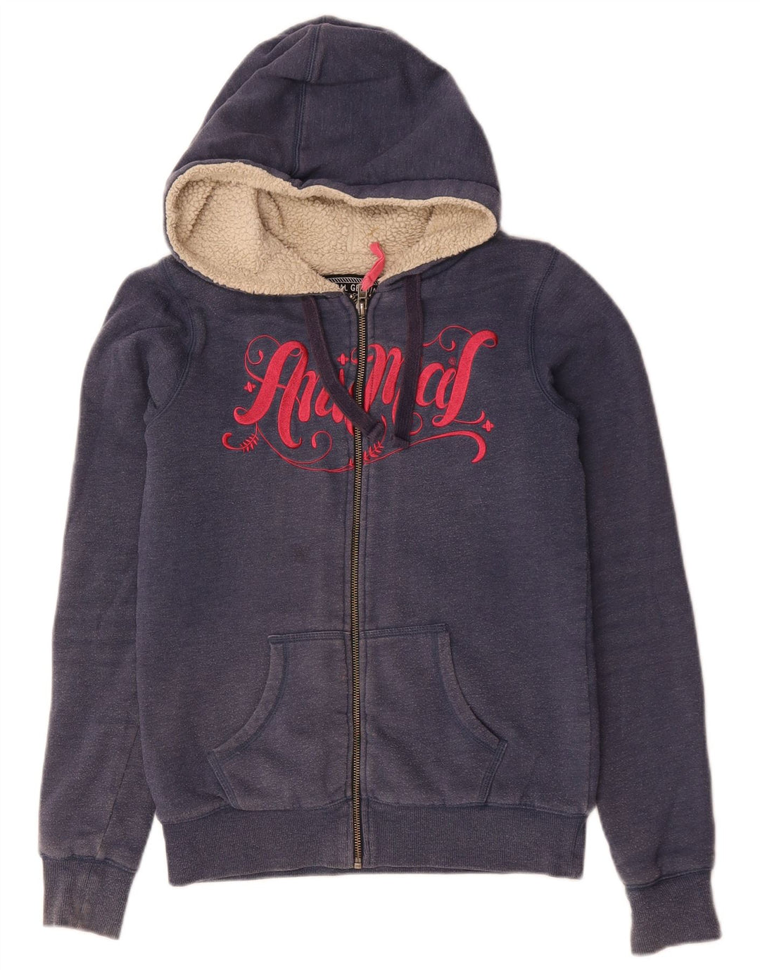 ANIMAL Damen-Kapuzenpullover mit grafischem Reißverschluss, Gr. 8, Marineblau