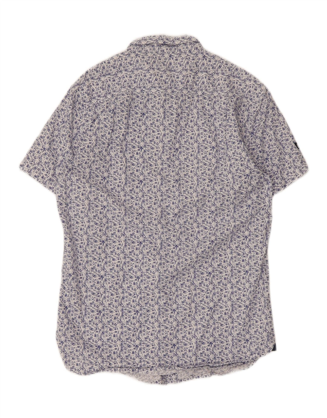 SUPERDRY Herren-Kurzarmhemd, klein, blau, geblümt, Baumwolle