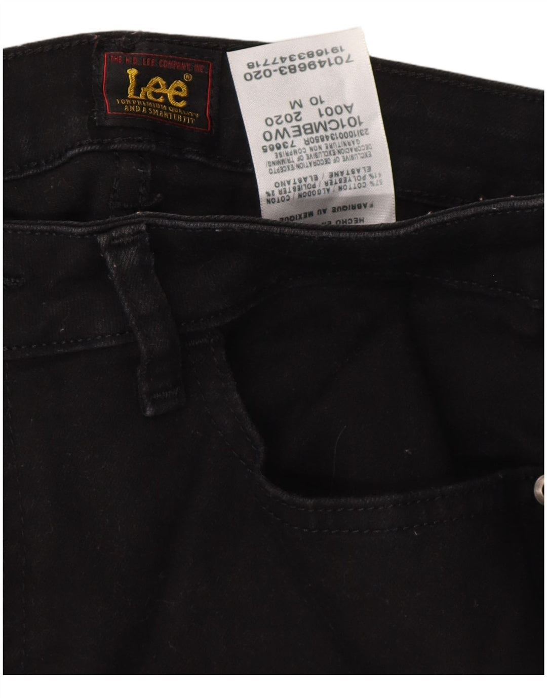LEE Damen Bootcut Jeans US 10 Large W32 L32 Schwarze Baumwolle