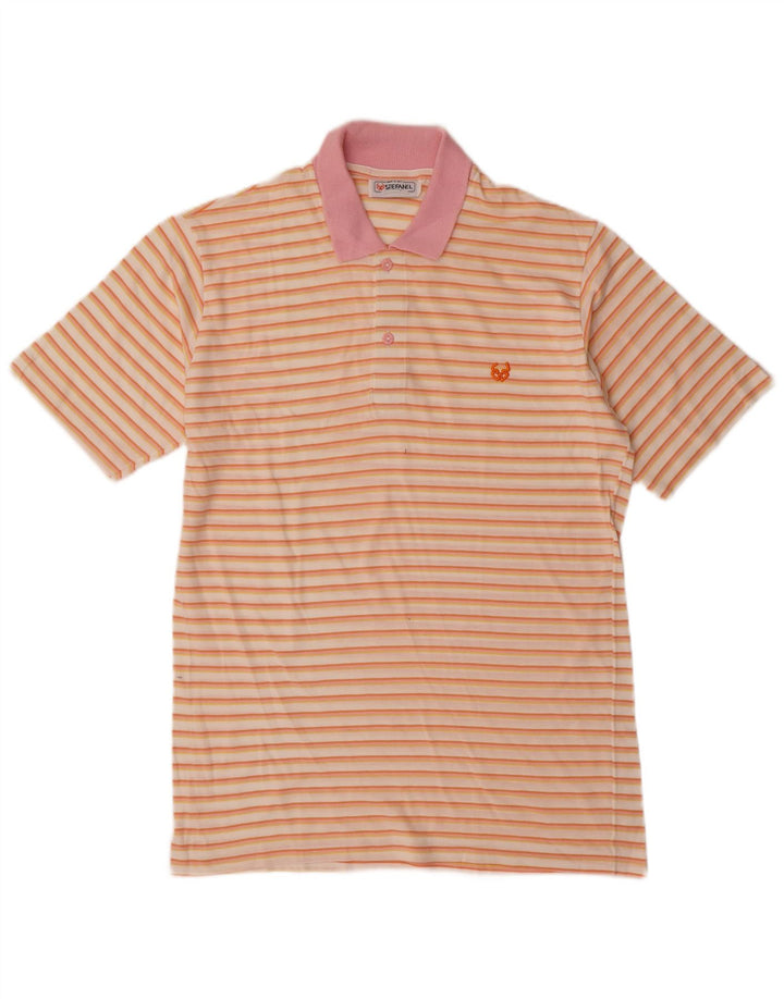 Stefanel Herren Poloshirt IT 50 Medium Mehrfarbig gestreift aus Baumwolle