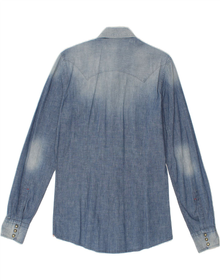 ATMOSPHERE Mens Denim Shirt Size 15 1/2 39 Medium Blue Vintage Atmosphere and Second-Hand Atmosphere from Messina Hembry 