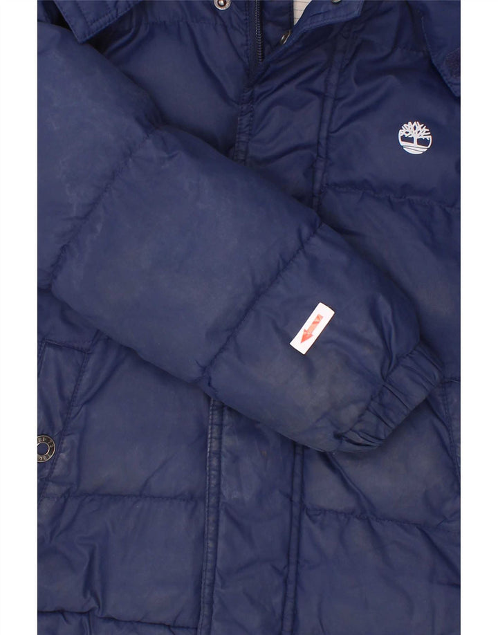 Timberland wattierte Jungenjacke mit Kapuze, 4–5 Jahre, marineblaues Polyester