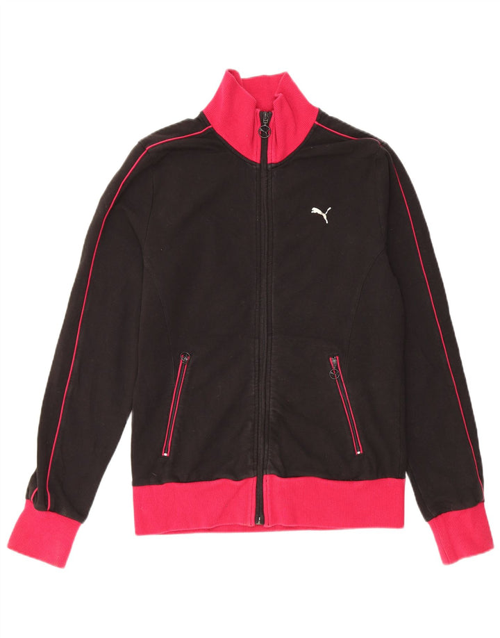 PUMA Damen-Trainingsanzug, Top-Jacke, UK 12, mittelschwarz, Colourblock-Baumwolle