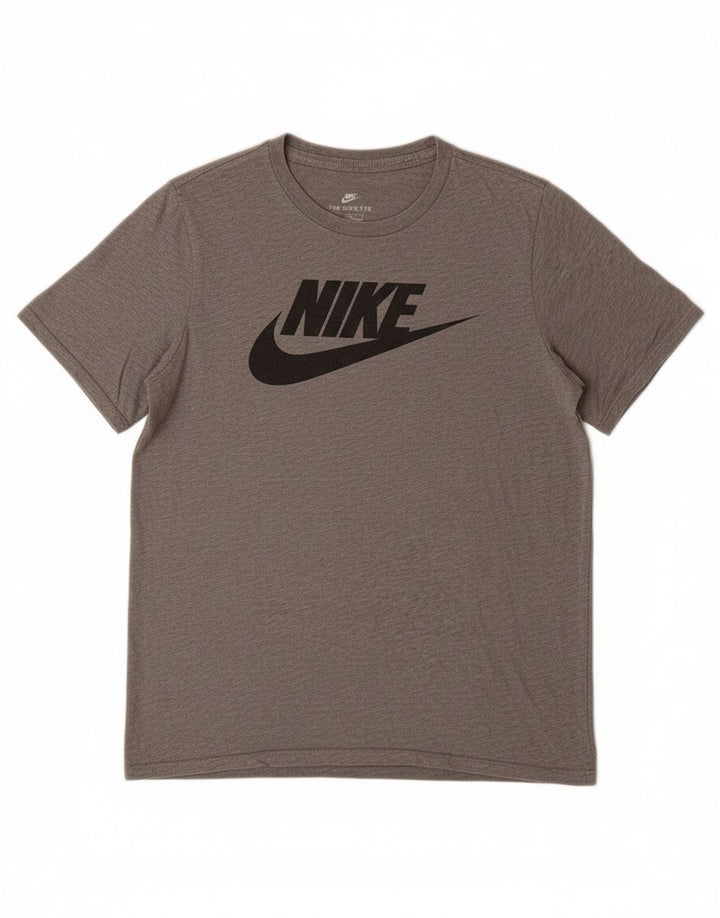 NIKE Jungen-T-Shirt mit sportlichem Schnitt und Grafik, 12–13 Jahre, Größe L, aus grauer Baumwolle