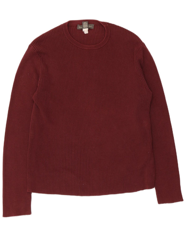 Banana Republic Herren-Pullover mit Rundhalsausschnitt, Größe L, kastanienbraune Baumwolle