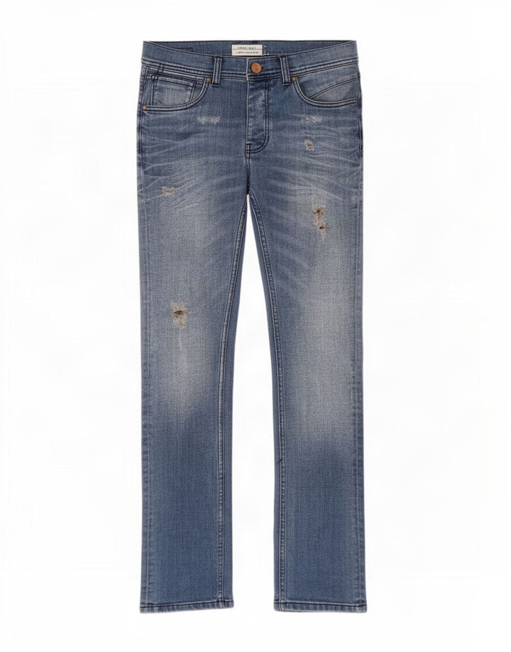Zara Herren Distressed Slim Jeans EU 38 Small W30 L32 Blau